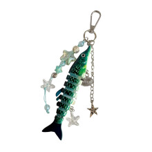 Lure Inspired Keychain Flexible Multi Joint Fish-pattern 5