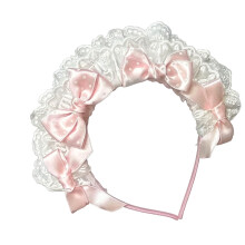 Haarelastiekjes Hoofdband met elegant kant en-Roze
