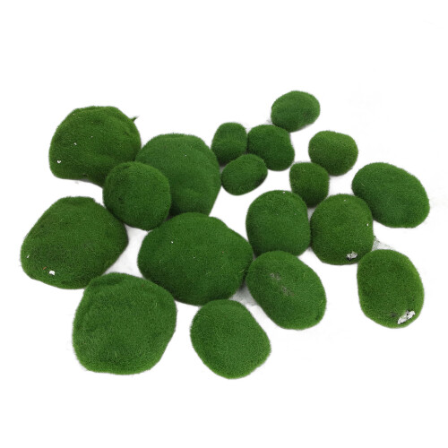 Decorative Green Moss Rocks 18-Pack
