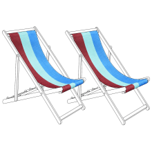 Set of 2 Sun Lounger Replacement Fabrics ANZIO/AVELLINO 113 x 44 cm Multicolour