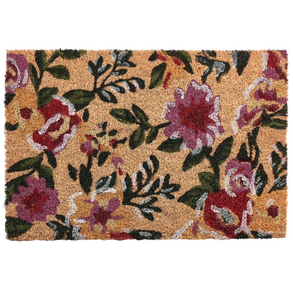 Beliani Doormat Kita Multicolour 40 X 60 Cm Flower Coir