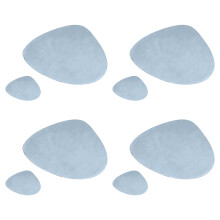 Waterdichte lederen placemat, hittebestendig,-blauw zilver