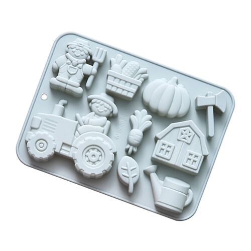 Farm Theme Silicone Molds For Dessert Chocolate Baking-Blue