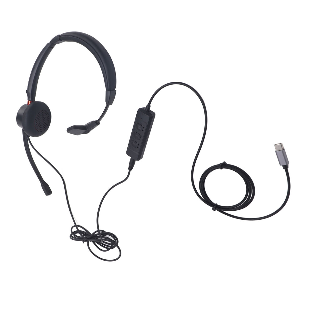 Black Noise-Canceling USB-C Single-Ear Headset-image-OPC-PVFVMGH-NEW