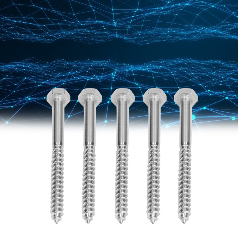 304 Stainless Steel Hex Lag Bolt M8 100mm Half