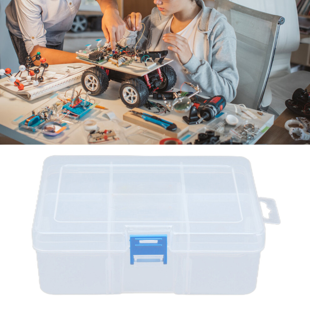 3x Transparent Storage Box Removable Grids
