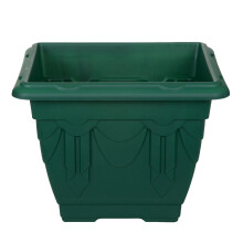 Venetian Flower Pot Square 38cm Planter Green Plastic Whitefurze Garden Decor