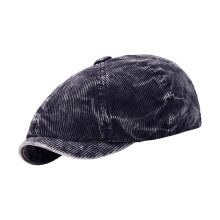 Lässige Cord-Baskenmütze für Damen, luftige-Marineblau
