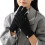 Winter-Wärme-Damen-Handschuhe, Lammfell-Imitation,-Schwarz 1