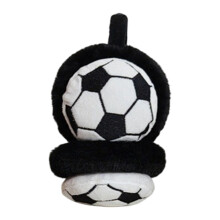 Furry Plush Ear Warmers Football Design Ear Covers Warm-Black