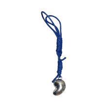 Trendy Cashew Design Braided Rope Keychain Sturdy Metal-Blue