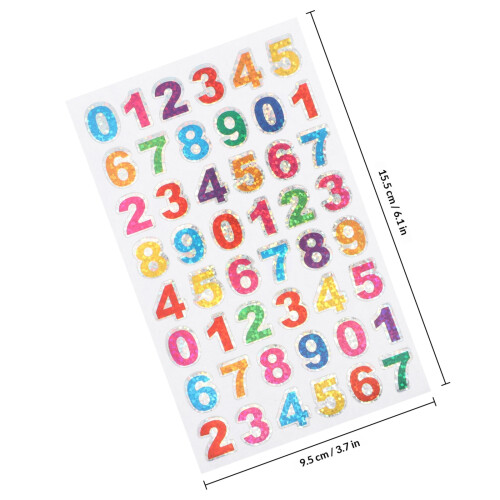 20Feuilles Autocollants Alphabet Brillants Multicolores Décor