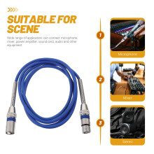 1Xcâble Audio Xlr 3 Broches Bleu, PVC Cuivre, Compatible Micro Et Ktv