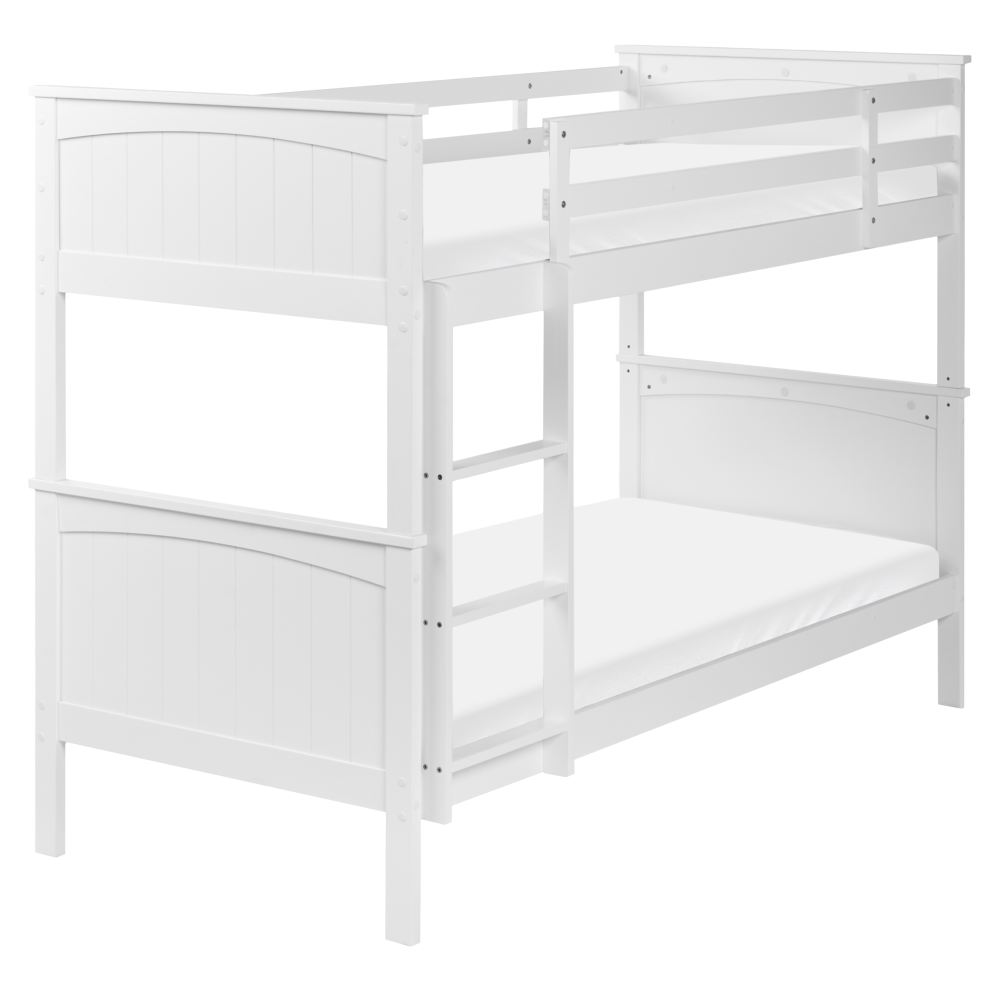 Bunk Bed Pine Wood ALBON 90 x 200 cm (EU Single) White