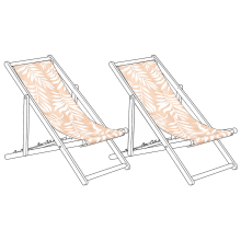Set of 2 Sun Lounger Replacement Fabrics ANZIO/AVELLINO 113 x 44 cm Beige
