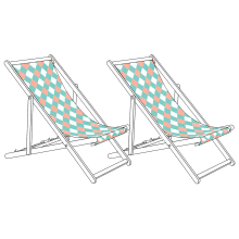 Set of 2 Sun Lounger Replacement Fabrics ANZIO/AVELLINO 113 x 44 cm Green