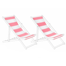 Set of 2 Sun Lounger Replacement Fabrics ANZIO/AVELLINO 113 x 44 cm Red