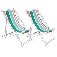 Set of 2 Sun Lounger Replacement Fabrics ANZIO/AVELLINO 113 x 44 cm Multicolour