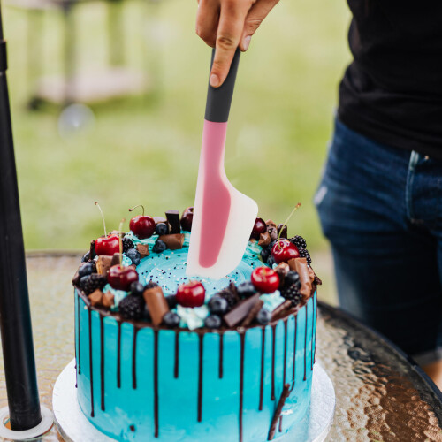 Pink Silicone Butter Spatula for Cake Cream Icing and Decorating