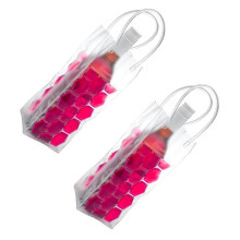 2 Pieces Clear PVC Bottle Freezing Bags Quick Cold Feature-Red
