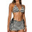 Ensemble de tankini 3 pièces élégant et réglable pour-Noir M 1