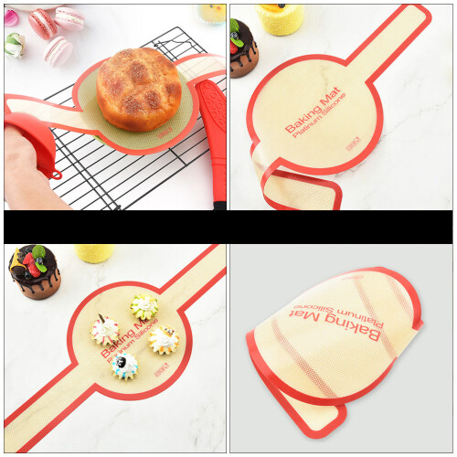 1Pc Red Silicone Bread Baking Mat Non-Stick Heat Resistant Dough Pad
