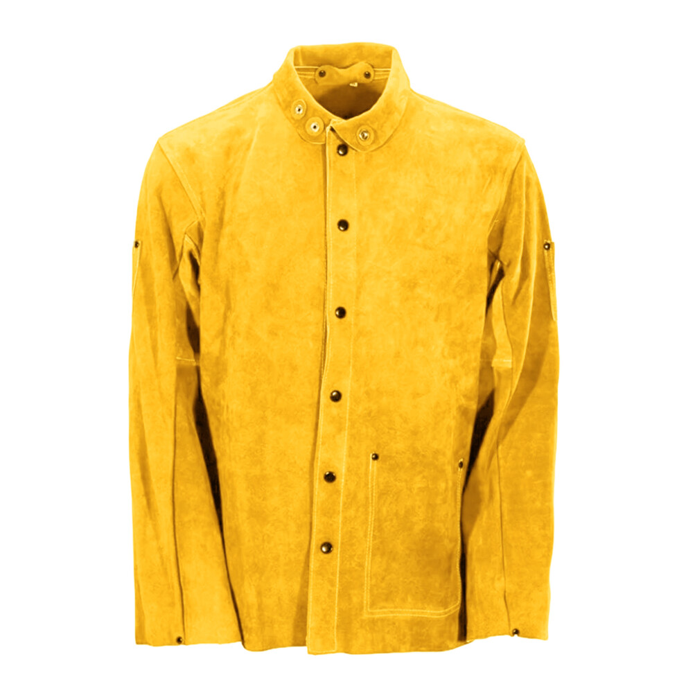 Premium Leather Flame Resistant Welding Jackets For-L Yellow 7704001271065