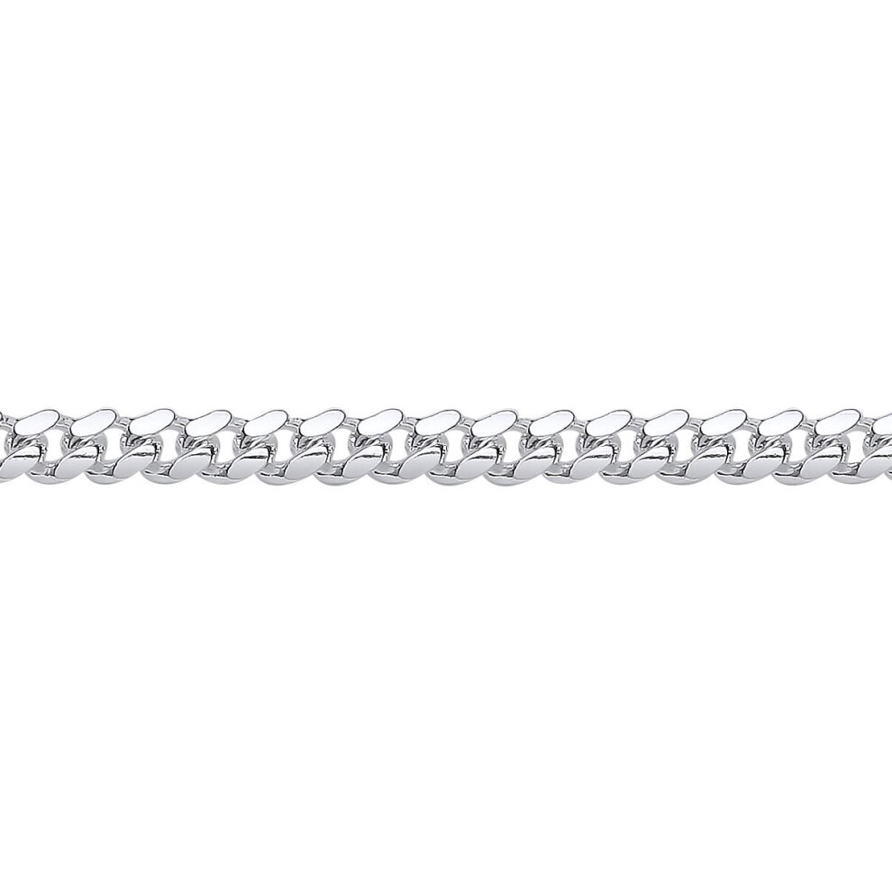 Jewelco London (24) Rhodium Plated Sterling Miami Cuban Court Curb Link Chain Necklace 5Mm - Gvch55 Silver