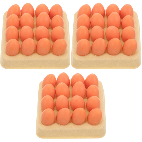 3Sets Miniature Egg Models Resin Tray for Doll House Decorative Use 1