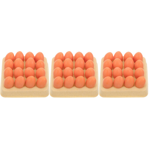 3Sets Miniature Egg Models Resin Tray for Doll House Decorative Use 2