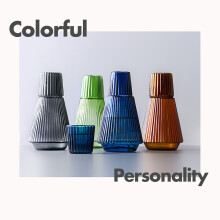 Black Glass Water Carafe Set