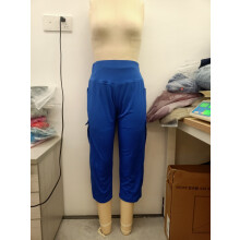 Women's loose-fitting, casual cropped trousers with-Gray XXL