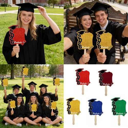10Pcs Lightweight Two Sided Printed Performances Fan-Yellow 2