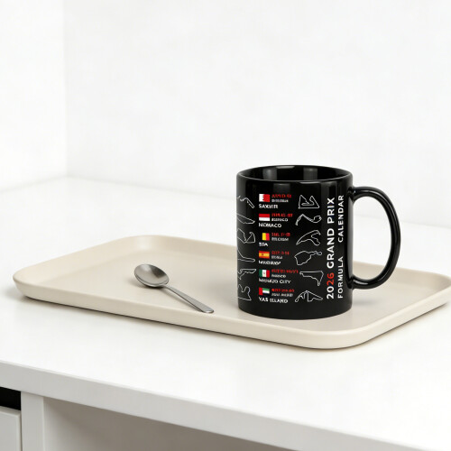 Elegant Black Ceramic Cup 2026 Formula Racing Theme Mug with 1