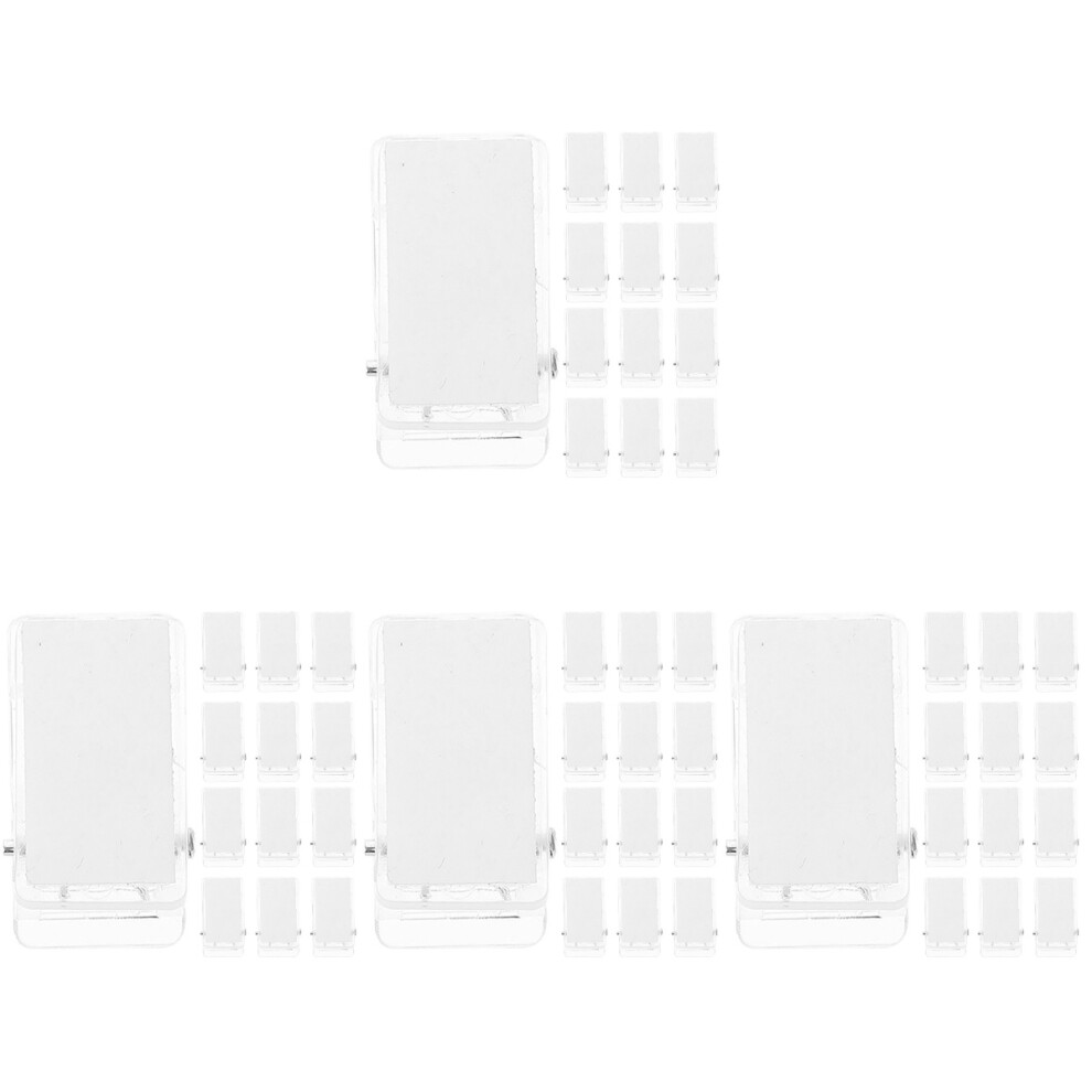 160Pcs Transparent Plastic Adhesive Badge Clips Card Holders 3431723585982