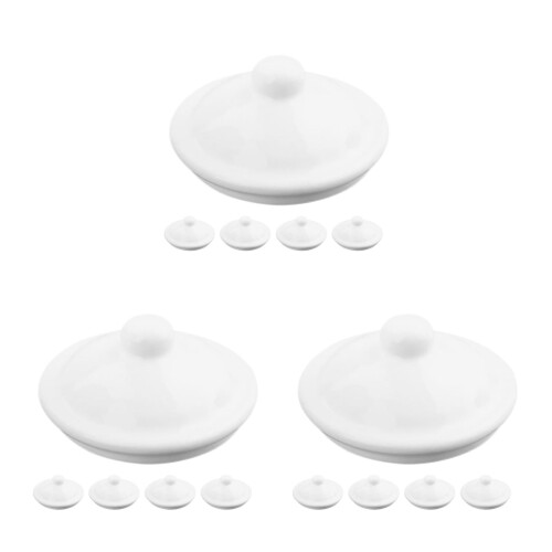 15Pcs Enamel Mug Lids White Round Covers for Cups