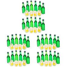6Sets Miniature Resin Beer Bottles Green Dollhouse Scene Adornments