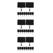 30Ensembles Mini Ardoises PVC Noires Avec Clips Doubles Pour Affichage