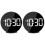 2Pcs Black Reflective Surface LED Screen Clock USB Voice Control Alarm 1