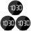 3Pcs Reflective Surface LED Screen Clock Black USB Voice Control Alarm 1
