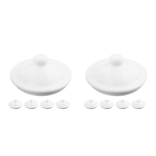 10Pcs Enamel Mug Lids White Round Covers for Coffee Tea