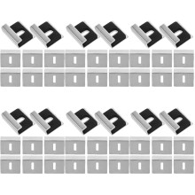 48Pcs Mirror Holder Clips Wall Mount Stainless Steel Silver Finish