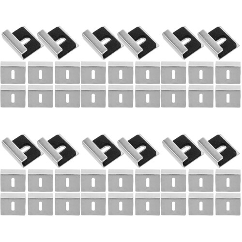 48Pcs Mirror Holder Clips Wall Mount Stainless Steel Silver Finish