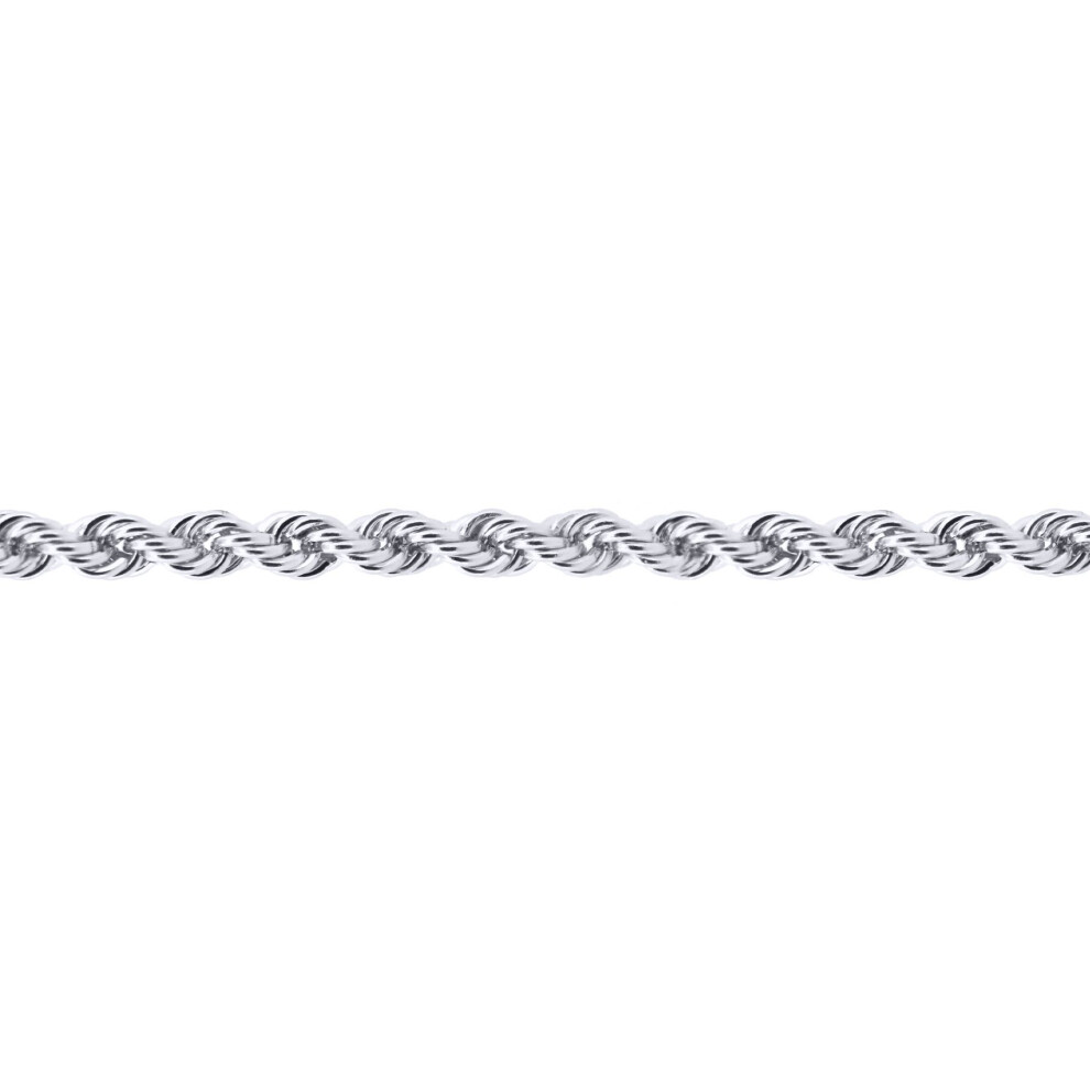 Jewelco London (22) Sterling 1.5Mm Gauge Solid Rope Chain Necklace - Acn010 Silver