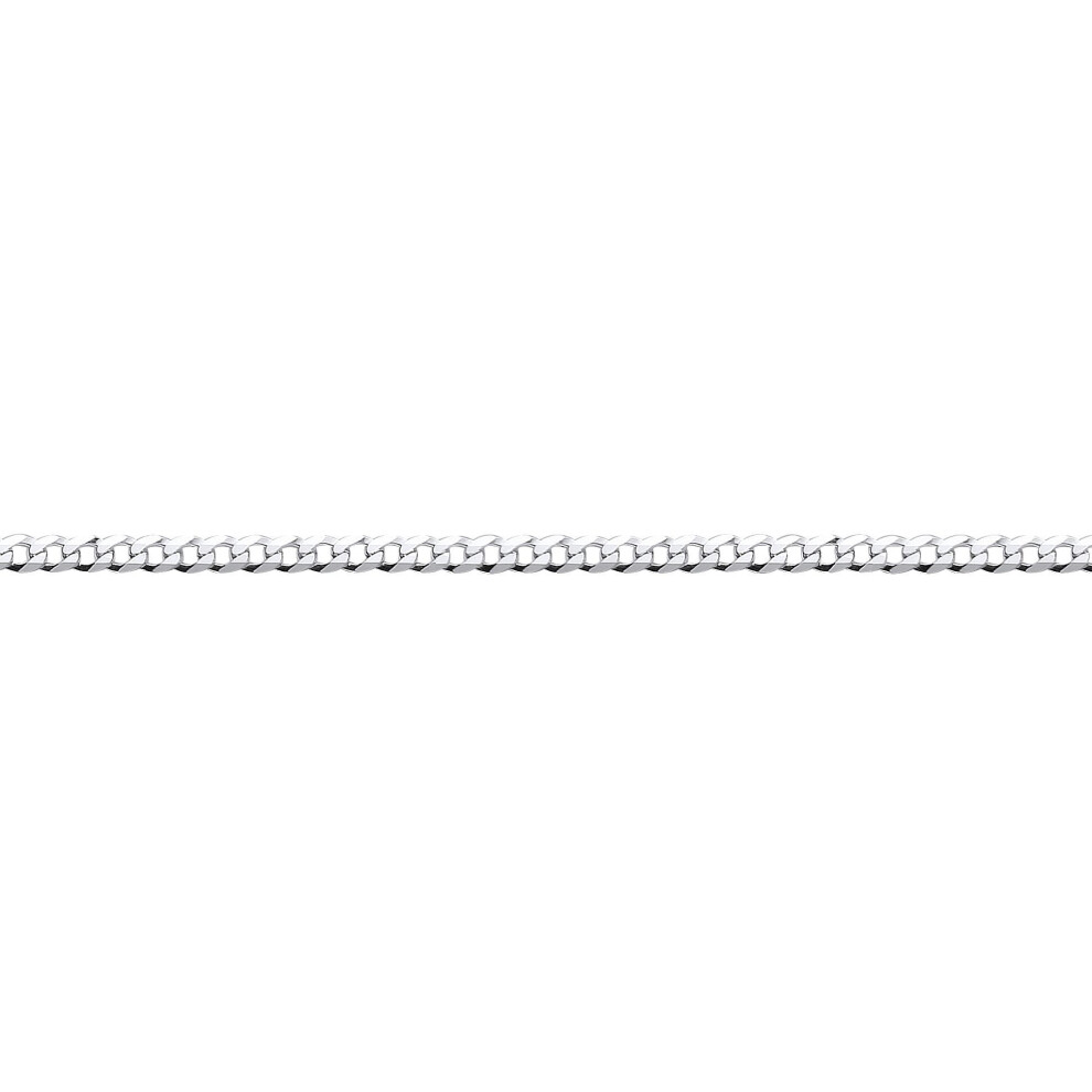 Jewelco London Sterling Bevelled Ultra Flat Curb Chain Bracelet 8.5 - Gvch32-6-8.5 Silver