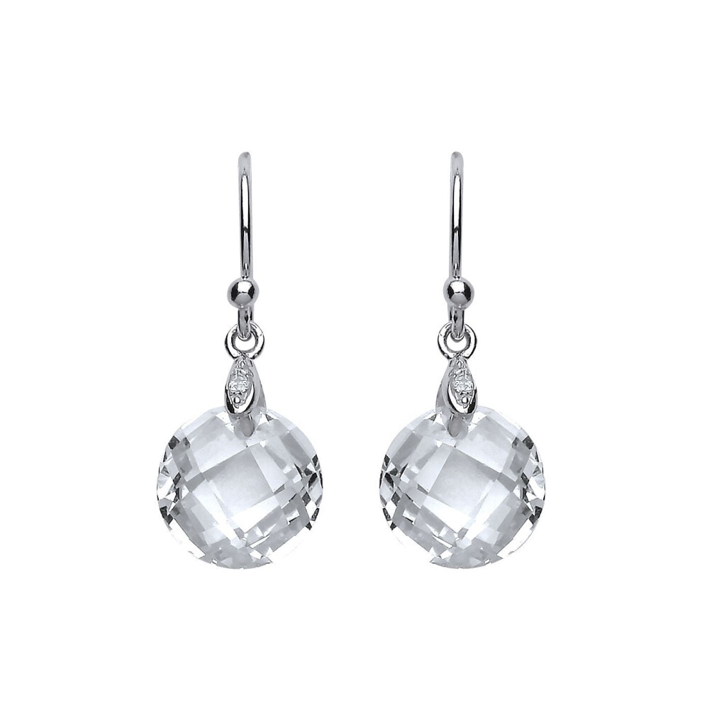 Jewelco London Ladies Sterling Cubic Zirconia Tears Of Joy Drop Earrings - Gve484 Silver