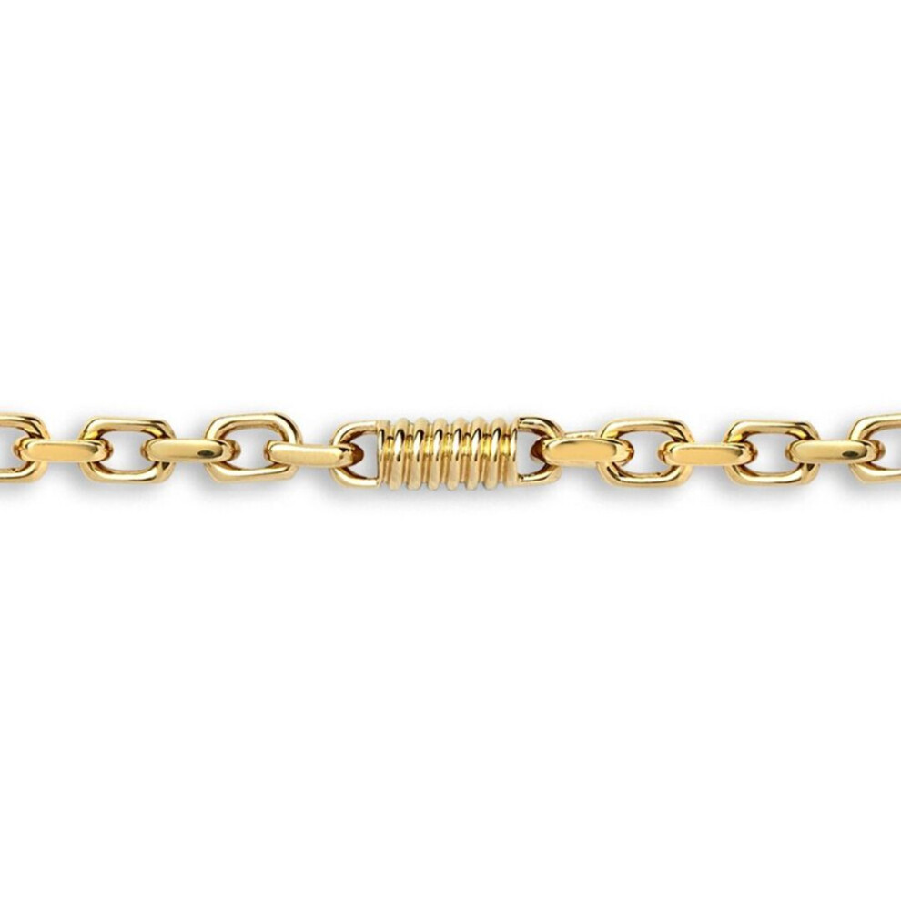 Jewelco London Ladies Solid 9Ct Yellow Gold Spindle Screw Thread Oval 5.5Mm Gauge Belcher Bracelet, 7.5 Inch 19Cm - Jbb365-7.5 Gold,Yellow
