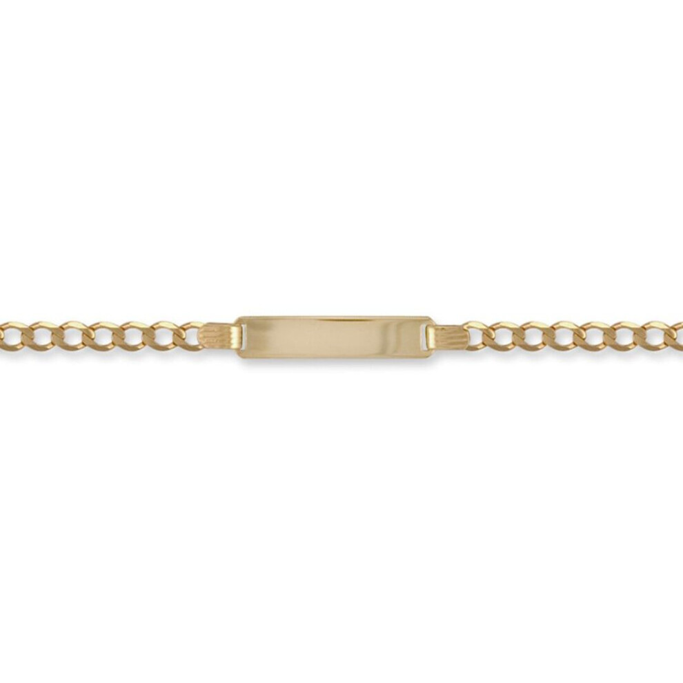 Jewelco London Unisex Solid 9Ct Yellow Gold Curb Link 3.2Mm Gauge Identity Id Bracelet - Jid005-7.5 Gold,Yellow