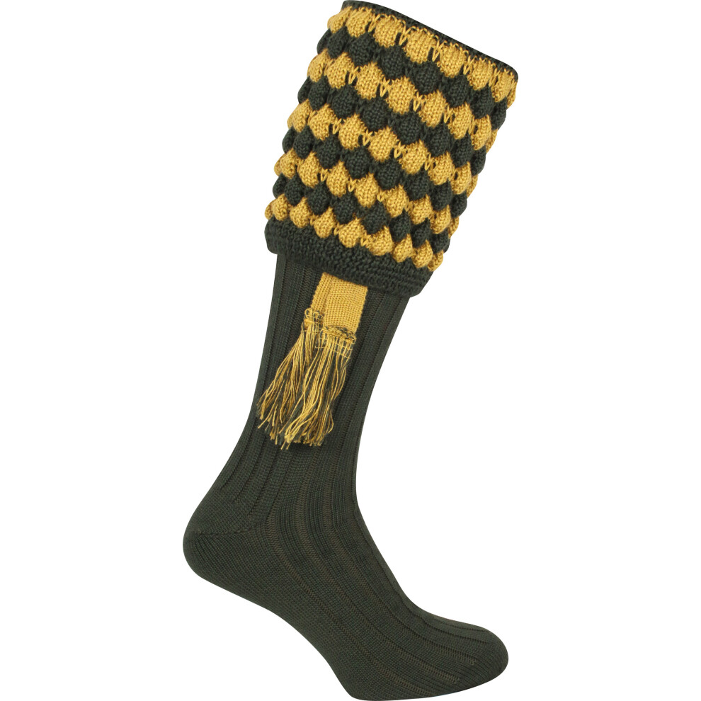Jack Pyke Pair Of Pebble Shooting Socks With Garters 8 - 11 Uk Green