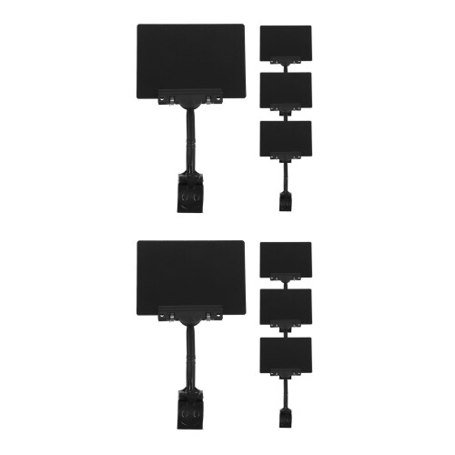 8Pcs Writable Black Abs/pvc Mini Sign Holders for Price Tag Display